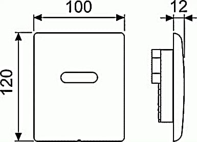 Кнопка смыва TECE Planus Urinal 6 V-Batterie 9242350 сатин, нержавеющая сталь