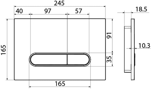 Кнопка смыва IDDIS Unifix UNI71MBi77 черная матовая