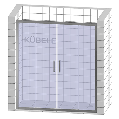 Душевая дверь в нишу Kubele DE019D4-MAT-BR 165 см, профиль бронза