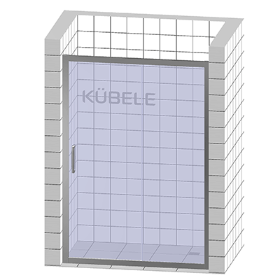 Душевая дверь в нишу Kubele DE019D2-MAT-BR 180 см, профиль бронза