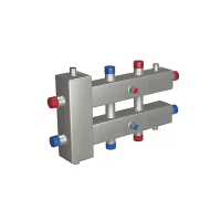 Распределительный коллектор 3 отопительных контура с гидравлическим разделителем Rispa ГРУ+КМГ 60-3ВУ НЕРЖ.
