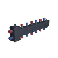 Распределительный коллектор 6 отопительных контура с гидравлическим разделителем Rispa ГРУ+КМГ(Т) 70-6ВУ