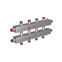 Распределительный коллектор 5 отопительных контуров Rispa КМГ100-5ВУ НЕРЖ.