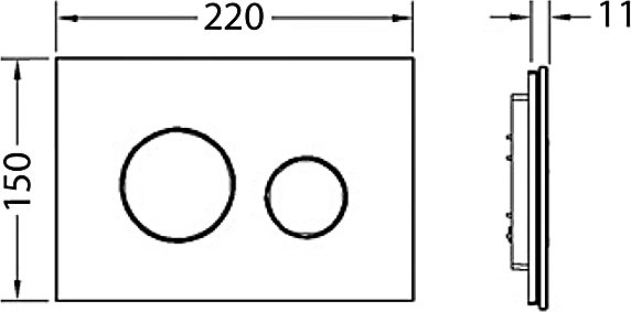 Кнопка смыва TECE Loop 9240654 черное стекло, кнопка белая