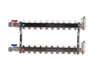 Колекторная группа для отопления из нержавеющей стали Rommer 1* х 3/4* - 10 выходов (в сборе без расходомеров)