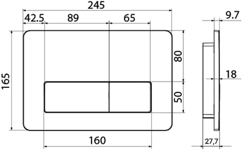 Кнопка смыва IDDIS Unifix UNI41CHi77 хром