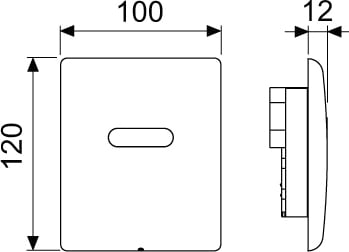 Кнопка смыва TECE Planus Urinal 220/12 V 9242352 сатин, нержавеющая сталь