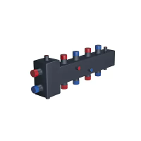Распределительный коллектор 4 отопительных контура с гидравлическим разделителем Rispa ГРУ+КМГ(Т) 70-4ВУ