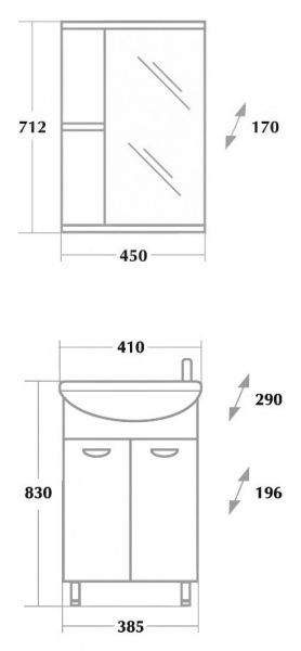 Мебель для ванной Onika Азов 40