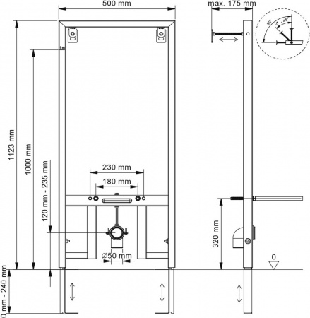 Система инсталляции для биде Berges Wasserhaus Novum 049212