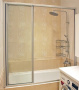Шторка на ванну GuteWetter Practic Part GV-403 163-167 см стекло бесцветное, профиль матовый хром
