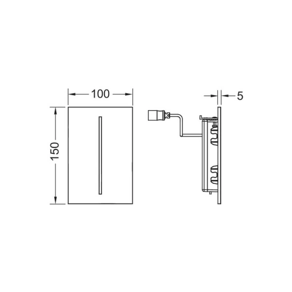 Кнопка смыва TECEfilo-Velvet Urinal 9242022, бесконтактная, 7.2 В, пластик, антрацит Grigio Londra