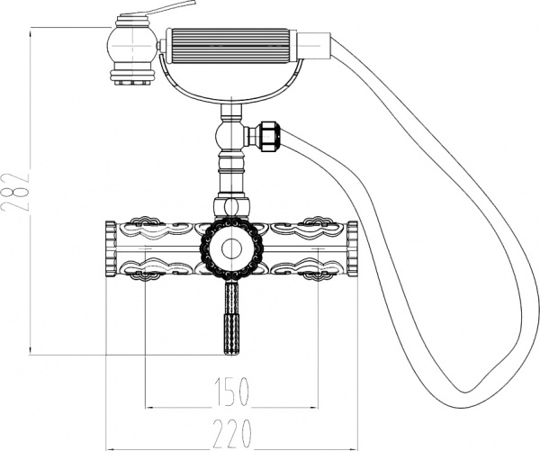 Гигиенический душ Zorg Antic A 122 BD-BR со смесителем, настенный держатель