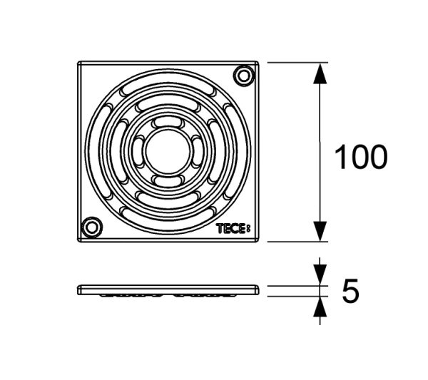 Решетка TECEdrainline S 100 х 100 м с фиксаторами