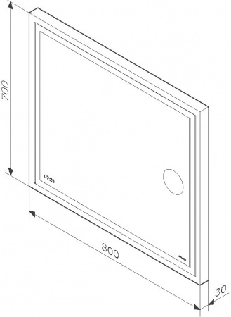 Зеркало AM.PM Gem 80 с LED-подсветкой, часами и косметическим зеркалом