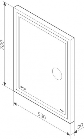 Зеркало AM.PM Gem 55 с LED-подсветкой, часами и косметическим зеркалом
