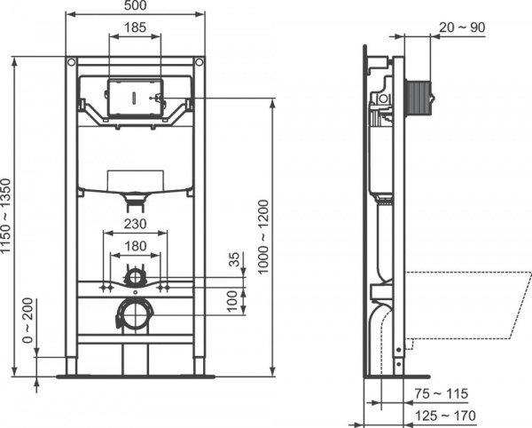 Система инсталляции для унитазов Ideal Standard ProSys 120P R027767