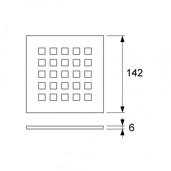 Декоративная решетка TECEdrainline S quadratum 150 х 150 мм