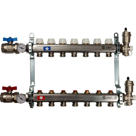 Коллекторная группа для отопления STOUT 0912 - 7 выходов