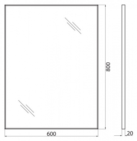 Зеркало BelBagno SPC-AL-600-800 Nero