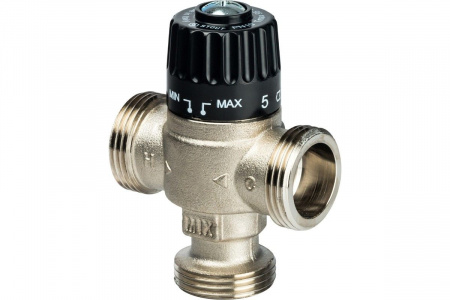 Термостатический смесительный клапан для систем отопления и ГВС 3/4* НР Stout центральное смешивание (35-60 °С, KVs 2.3 м3/ч)