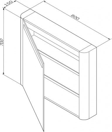 Зеркало-шкаф AM.PM Sensation 80 L белый глянец