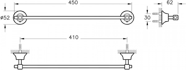 Полотенцедержатель VitrA Juno Classic A44421 хром