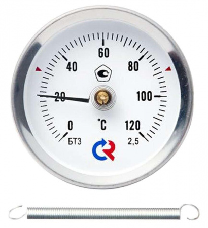 Термометр биметаллический накладной с пружиной Росма БТ‑30.010 (корпус Ø 63 мм) арт. 00000002385