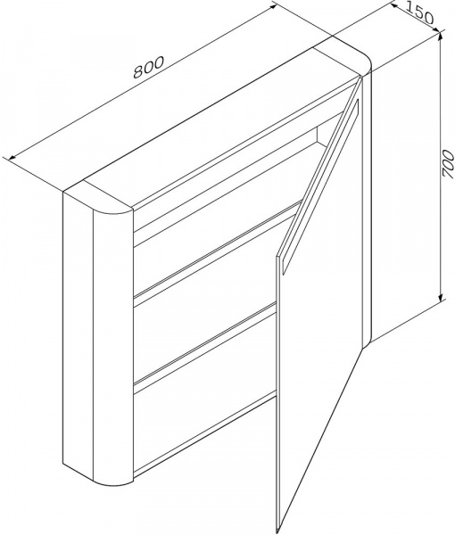 Зеркало-шкаф AM.PM Sensation 80 R белый глянец