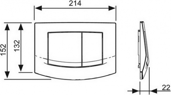 Кнопка смыва TECE Ambia 9240225 хром матовый
