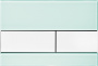 Кнопка смыва TECE Square 9240803 зеленое стекло, кнопка белая