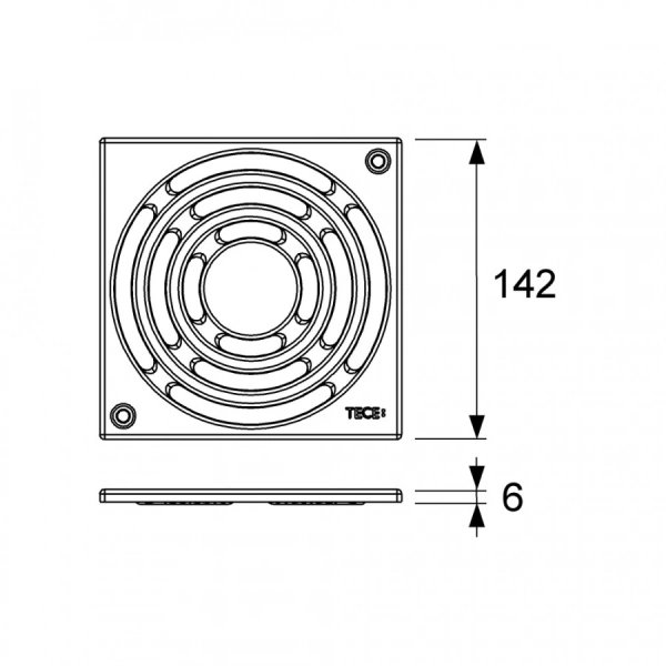 Решетка TECEdrainline S 150 х 150 м с фиксаторами