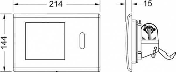 Кнопка смыва TECE Planus 6 V-Batterie 9240350 сатин