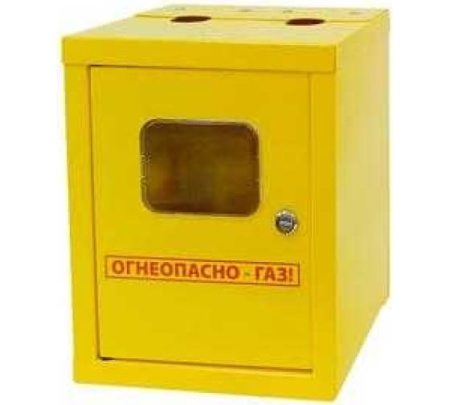 Шкаф для газового счетчика Rispa ШГСДЗС-2.0-200 (металлический, желтый, с дверцей, с задней стенкой, ВК G4)