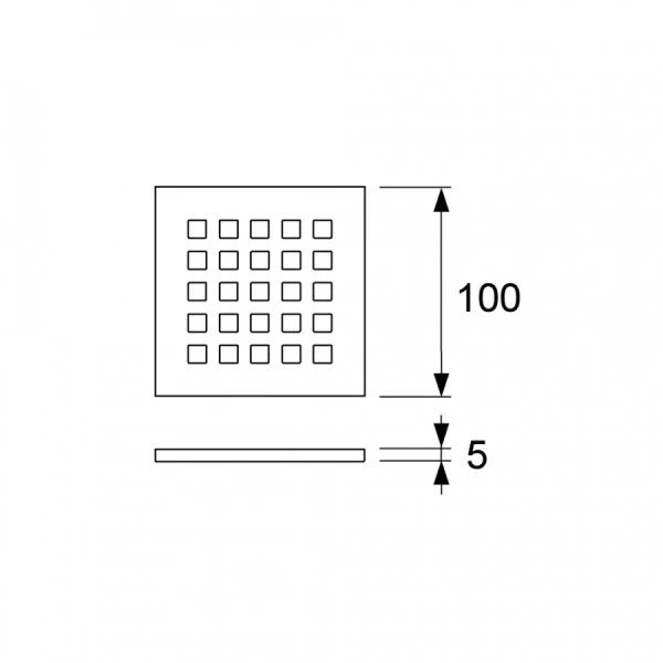 Декоративная решетка TECEdrainline S quadratum 100 х 100 мм