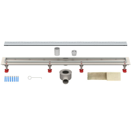 Трап линейный Татполимер ТП-55.1A-800 (горизонтальный выпуск, решетка нержавеющая сталь A - волна 86 см)