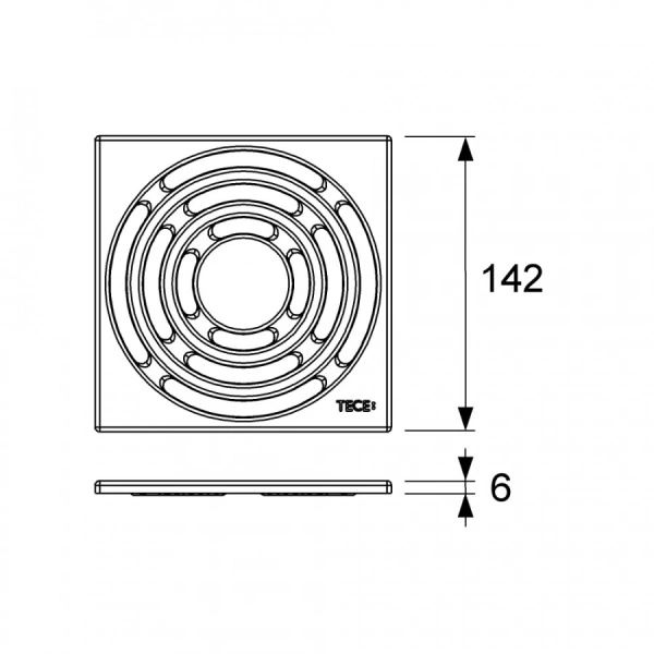 Базовая решетка TECEdrainline S 150 х 150 мм