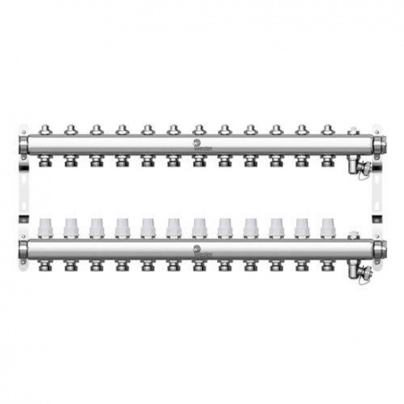 Коллекторная группа для радиаторного отопления Wester W903 - 1* на 12 контуров 3/4* Евроконус