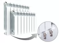 Радиатор алюминиевый секционный Rifar Alum Ventil 350 х 4 секции (подключение нижнее слева)