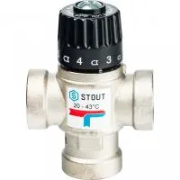 Термостатический смесительный клапан для систем отопления и ГВС 3/4* ВР Stout (20-43 °С, KVs 1.6 м3/ч) Термостатический смесительный клапан для систем отопления и ГВС 3/4* ВР Stout (20-43 °С, KVs 1.6 м3/ч)