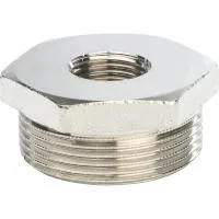 Футорка никелированная внутренняя / наружная резьба Stout 1/2* x 1/4* Футорка никелированная внутренняя / наружная резьба Stout 1/2* x 1/4*