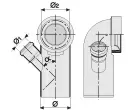 Отвод с правым патрубком для внутренней канализации Sinikon Стандарт 110/50 х 45° (для унитаза, белый)