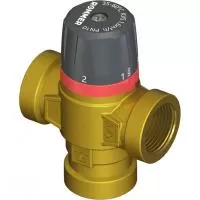 Термостатический смесительный клапан для систем отопления и ГВС Rommer 3/4* ВР 35-60°С KV 1,6 (боковое смешивание)